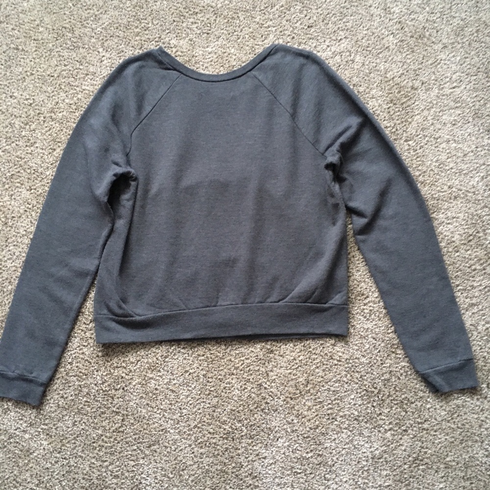 Abercrombie & Fitch Gray LS Crop Sweatshirt M - Picture 2 of 2